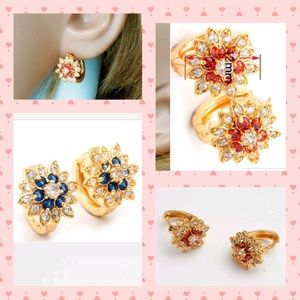 24K Gold Filled Red C.Z Stone Earrings